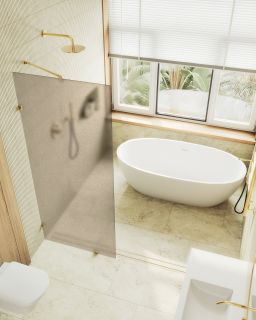 Душевая перегородка MaybahGlass MGD-265-3 79см золото